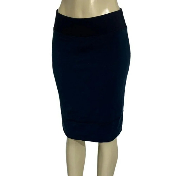 Free People S blue black color block tencel pull‎ on skirt office siren - Picture 1 of 6